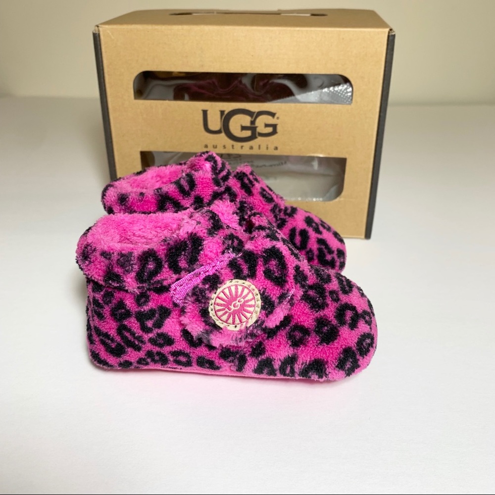 UGG Pink Leopard Print Baby Booties